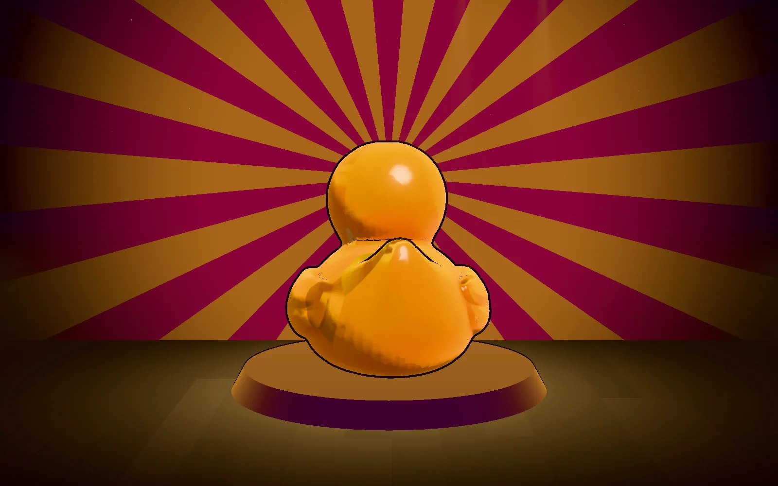 A rubber duck rendered with thick outlines, saturated colour and a bold rim light.
